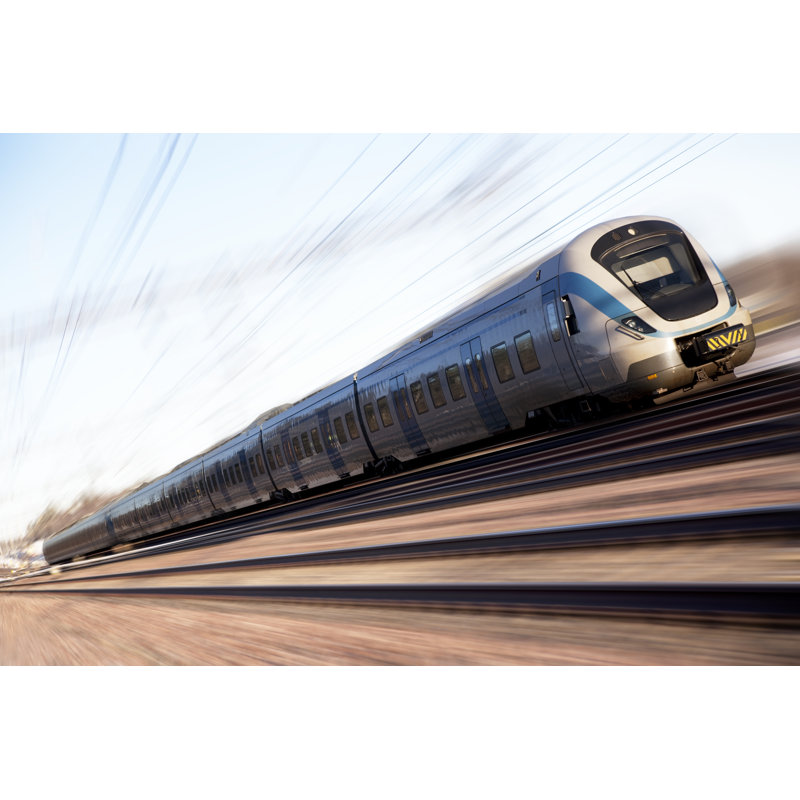 Blue High Speed Train by Remus Kotsell, 12" H x 18" W