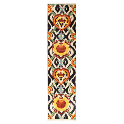Suzani Ikat Pattern Ethnic Multicolor Patterned Decorative Rug