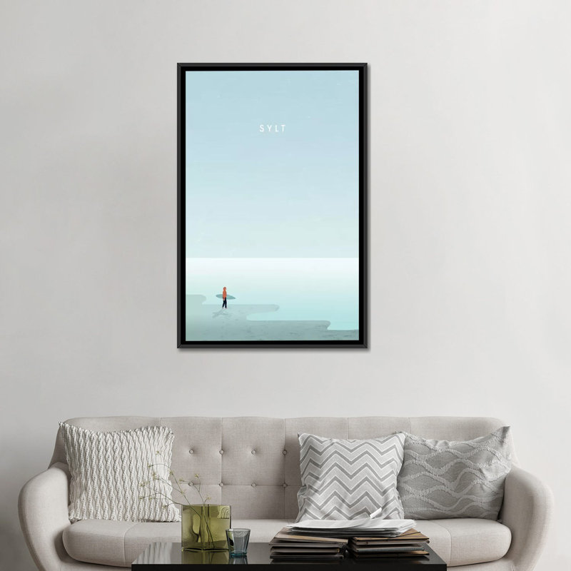 « sylt », impression sur toile, H 26 po x l 18 po x P 1,5 po, Toile avec cadre noir, Pas de tapis