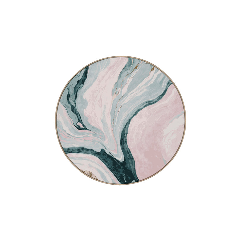 Machine Washable Beige Area Rug, Round 6'