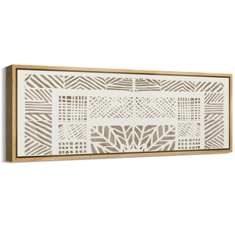 «Geometric Line Abstract», reproduction d'art sur toile encadrée, H 20 po x l 60 po, Naturel