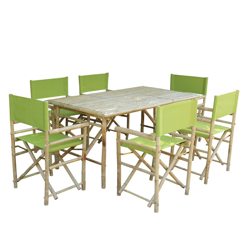 Ensemble repas 7 pièces avec coussin Woen, Vert, L 63 po x l 29,92 po x H 35,43 po