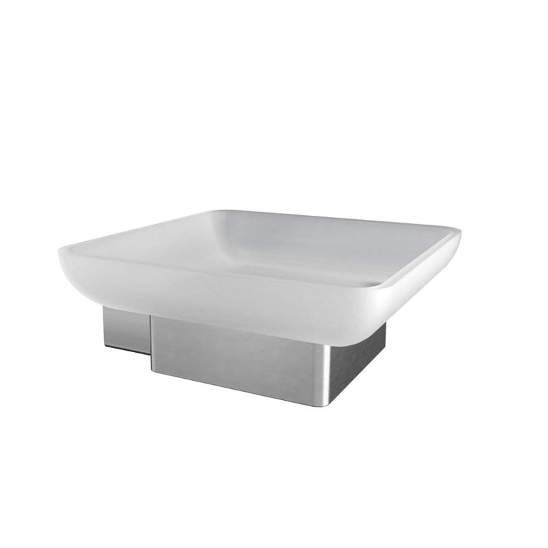 Cinder Wall-Mounted Soap Dish Holder - Brushed Nickel, Premium Brass Construction, Installation Hardware Included