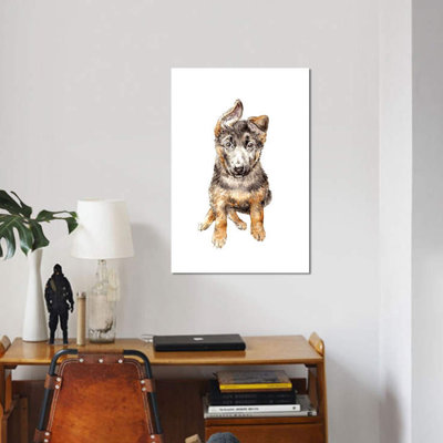 «German Shepherd Puppy» par Wandering Laur - impression sur toile tendue sur châssis
