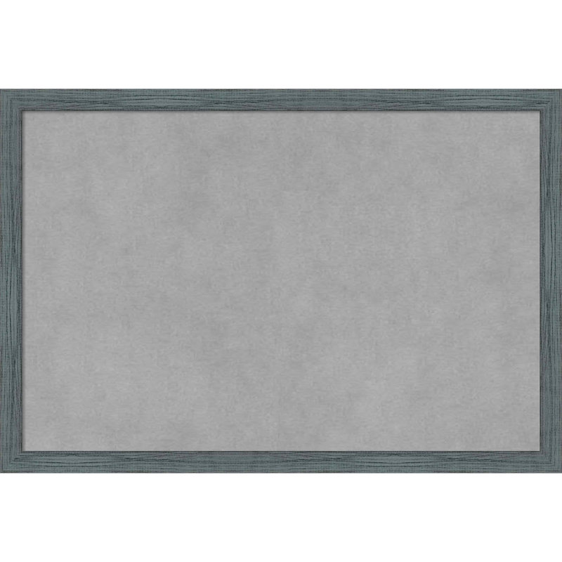 Tableau magnétique encadré étroit bleu-gris rustique, H 13 po x l 19 po