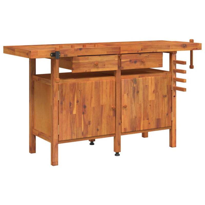 Établi à plateau en bois, H 32,7 po x l 63,8 po x P 24,4 po