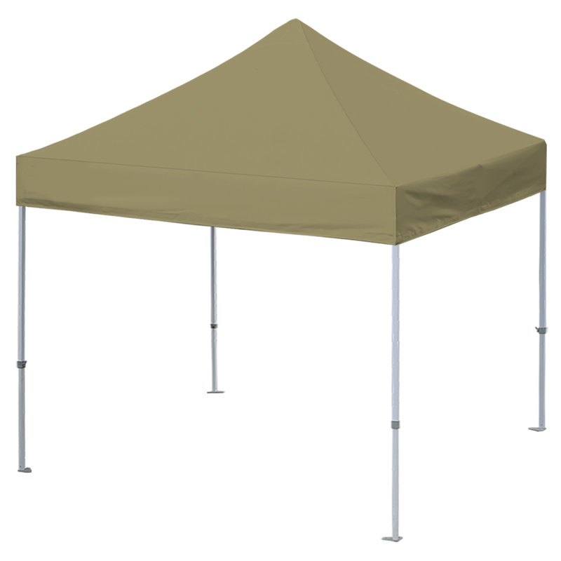 Amaziyah 96 Ft. W x 96 Ft. D Steel Pop-Up Canopy, Khaki, 10ft x 10ft