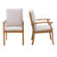 Chaise de salle à manger d'extérieur en bois massif avec coussins Eucalyptus