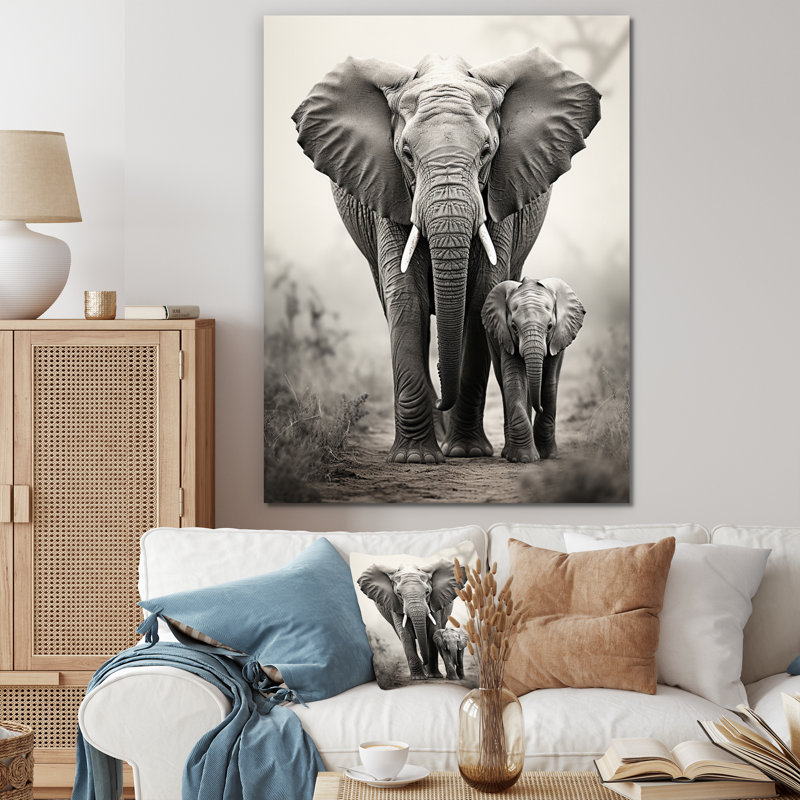 «Leiding Elephant Whispers Of Afrique II», art mural éléphant, Toile tendue, 40" H x 30" W
