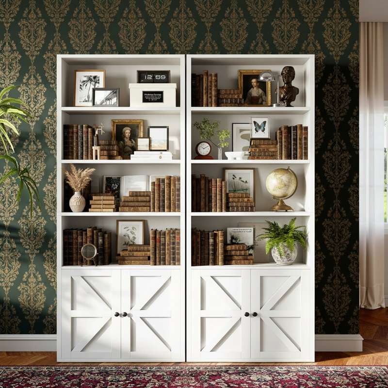 6-Tier Bookshelf Set, White