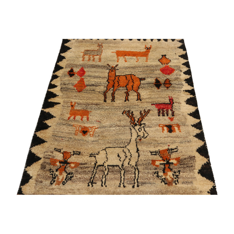 One-of-a-Kind 3'3" x 4'3" Hand Knotted Area Rug