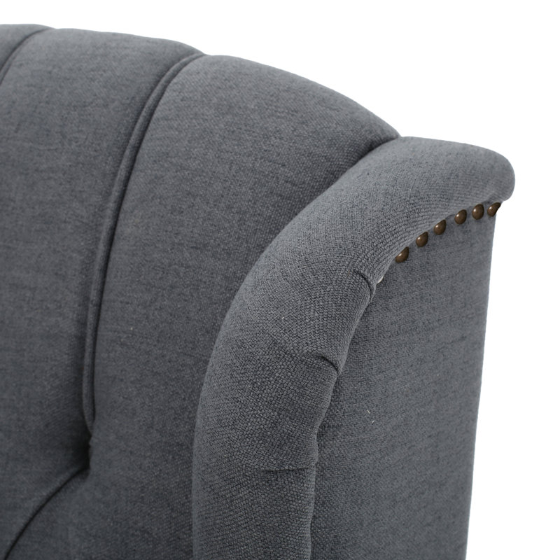 Val Upholstered Recliner, Charcoal
