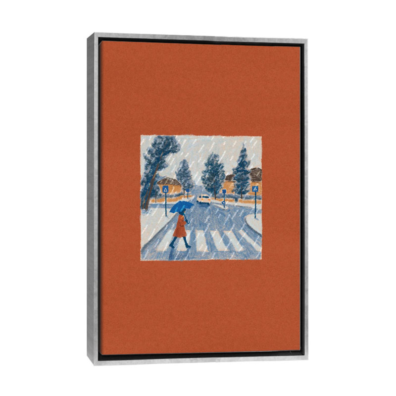 Pluie - reproduction d'art mural - toile encadrée, H 48 po x l 32 po, Impression encadrée flottante sans passe-partout