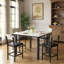 Ensemble de table de salle à manger 5 pièces pour 4 personnes, table à hauteur de comptoir avec 4 tabourets de bar rembourrés, ensemble de 4 tables et chaises de cuisine modernes avec repose-pieds et dossier, ensemble de salle à manger compact pour pub, salle à manger, restaurant-1031297702