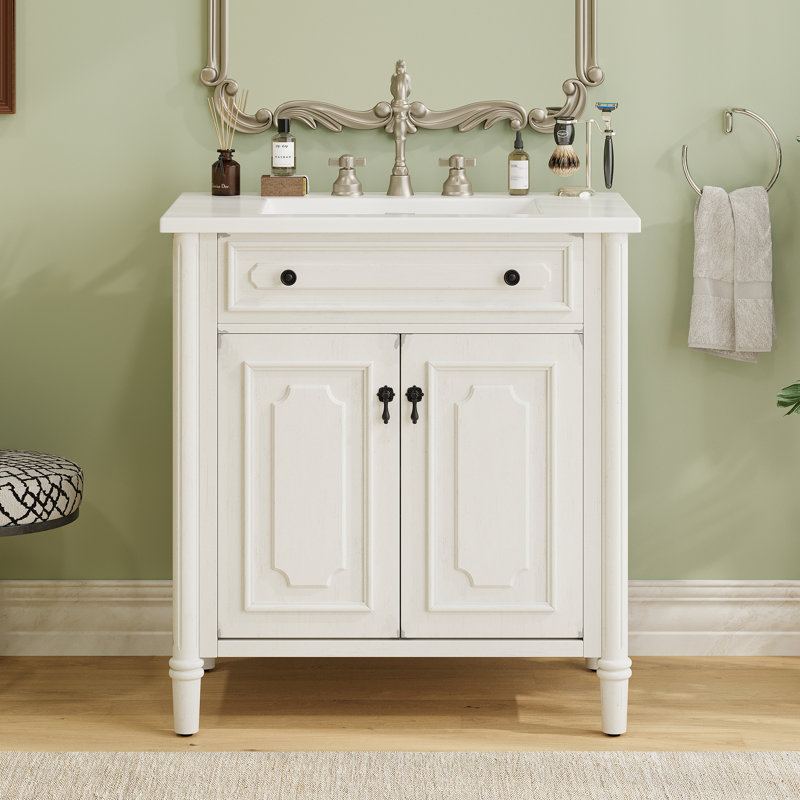 Meuble-lavabo de salle de bain Dalke, Blanc