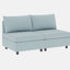 Canapé-lit modulaire avec espace de rangement, chenille, bleu antique, 8, 129 po Profondeur, 124 po Large, 32 po Hauteur, tissu chenille, 8 sièges, profondeur 126,49 po, largeur 123,02 po, hauteur 31,93 po