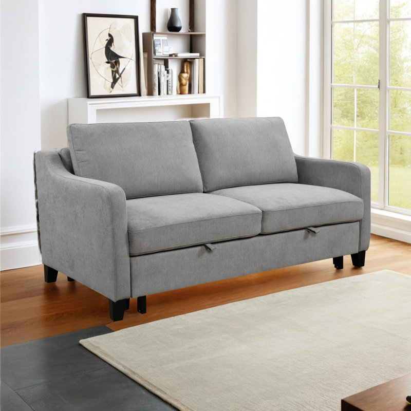 Canapé-lit ferme convertible 3 en 1 Zaryab, Polyester blanc gris
