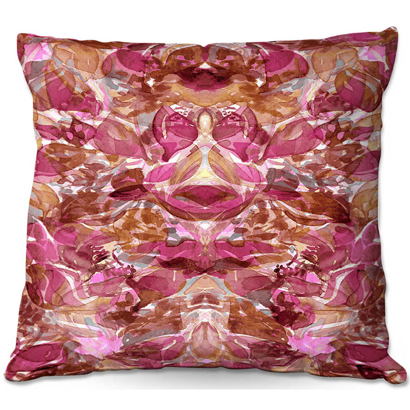 Coussin décoratif forêt i canapé enchanted, 20 po x 20 po, Rose / pêche / blanc