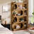 71" Tall Bookcase, 4-Tier S-Shaped Bookshelf-593556423