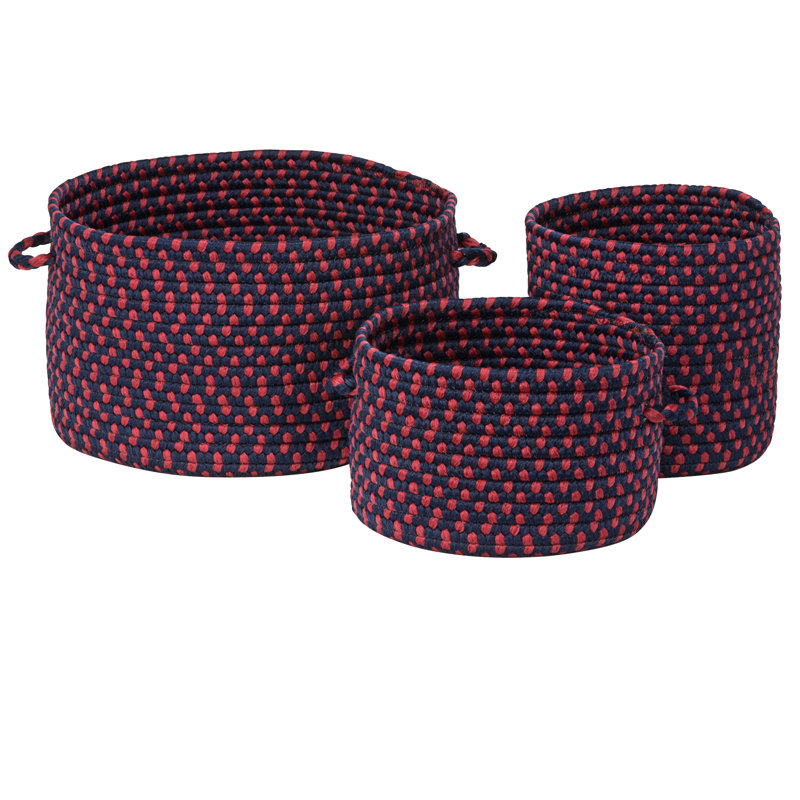 Ensemble de paniers en polypropylène 3 pièces, Rouge