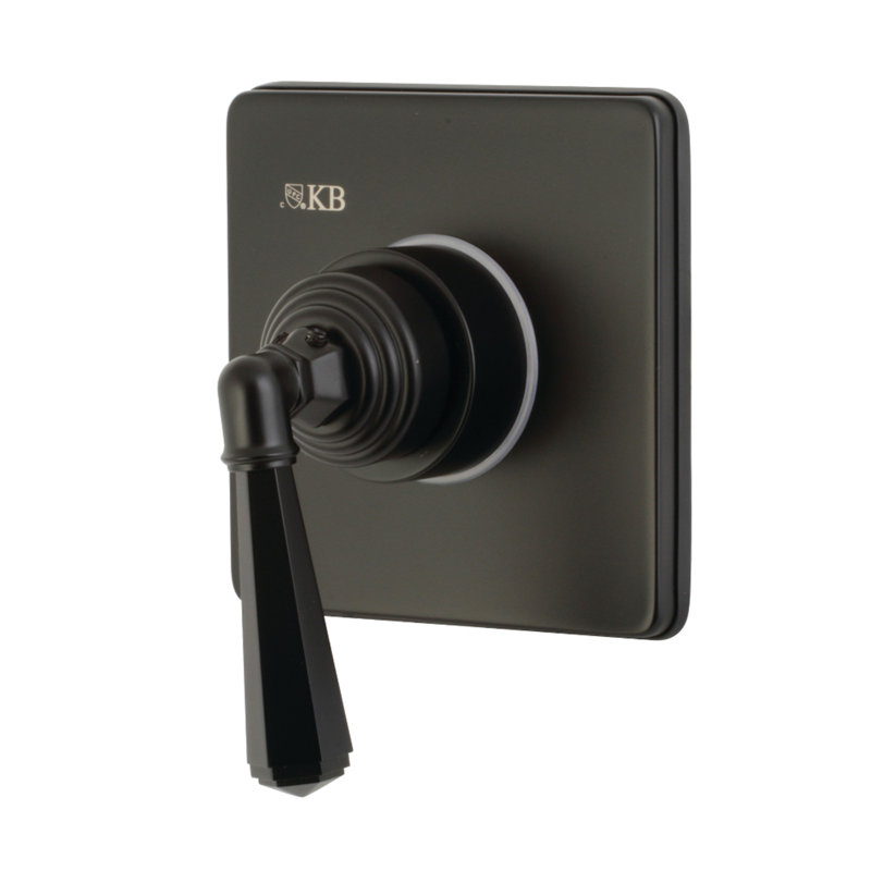Kingston Brass Metropolitan Single-Handle Wall Mount Three-Way Diverter Valve with Trim Kit, Matte Black