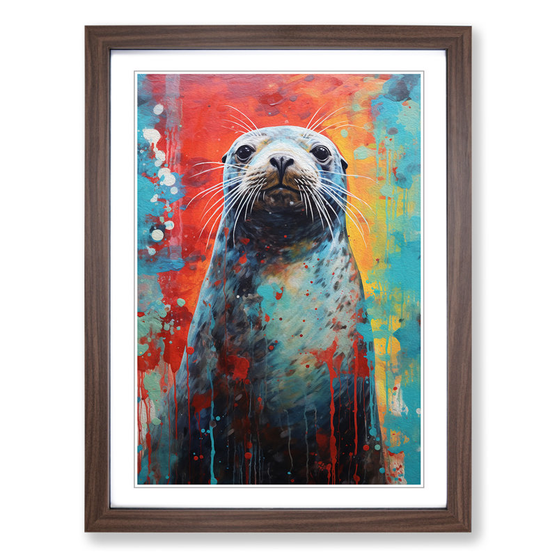 Seal Abstract No.2 - Framed Print, Walnut Framed, 64cm H x 46cm W x 2cm D