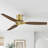 56" Solid Wood 3-Blade Flush Mount Ceiling Fan with Remote No Light