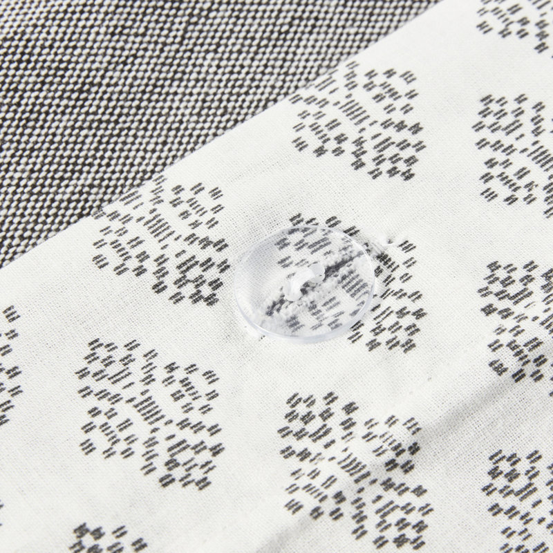 Housse de couette pour lit double / grand lit, coton gris et motifs 3 pièces avec touches