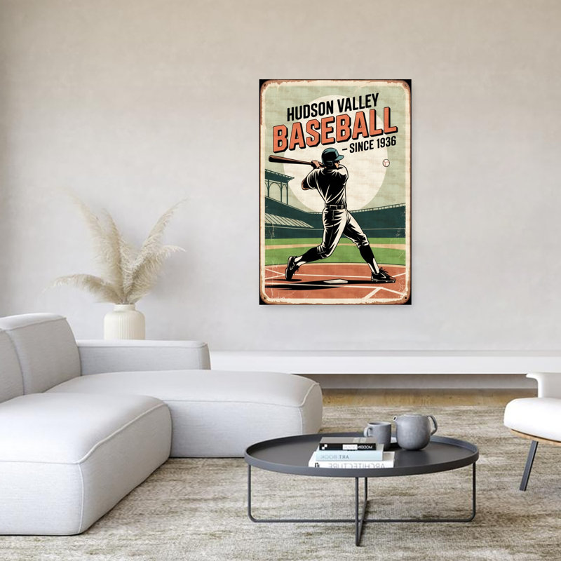 Hudson Valley Baseball Player, 60" H x 40" W
