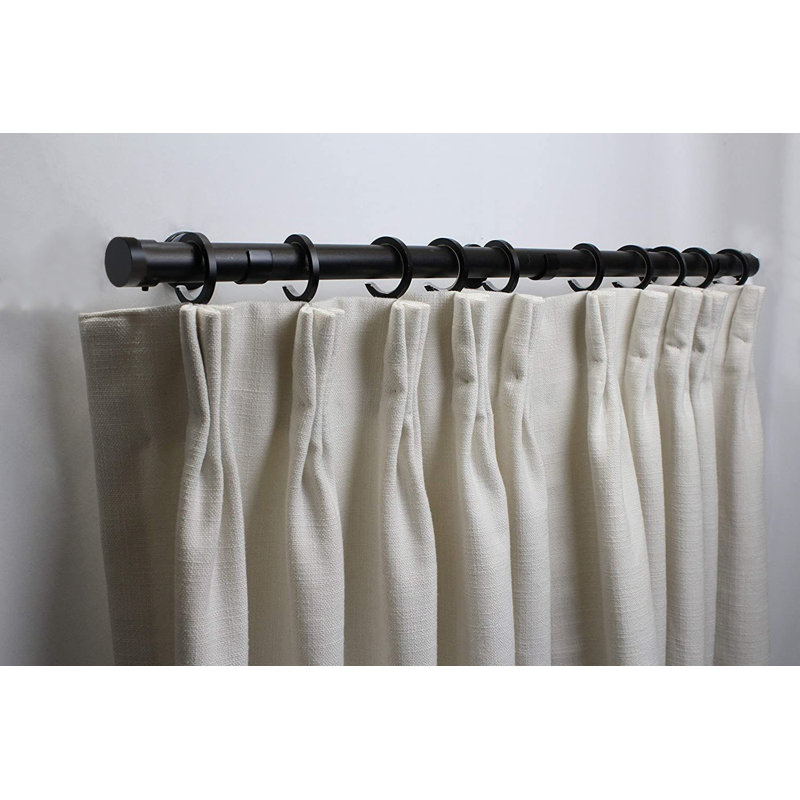 4'' Overall Width Single Curtain Rod, 72" H x 4" W x 4" D, Black