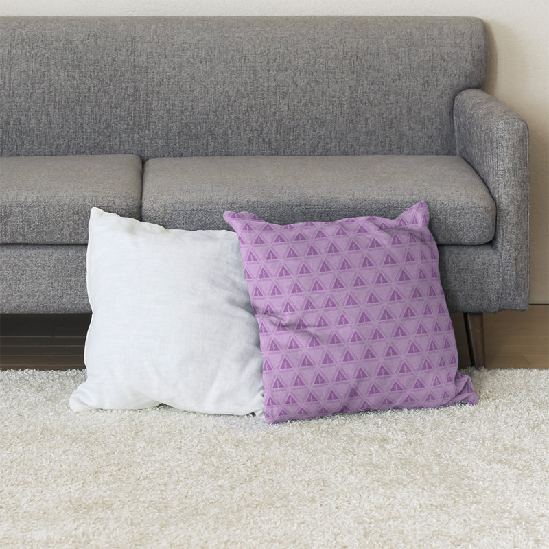 Barbra Classic Minimalist Tree Pattern Throw Pillow, Poly Fill, 36" x 36", Amethyst Smoke Violet