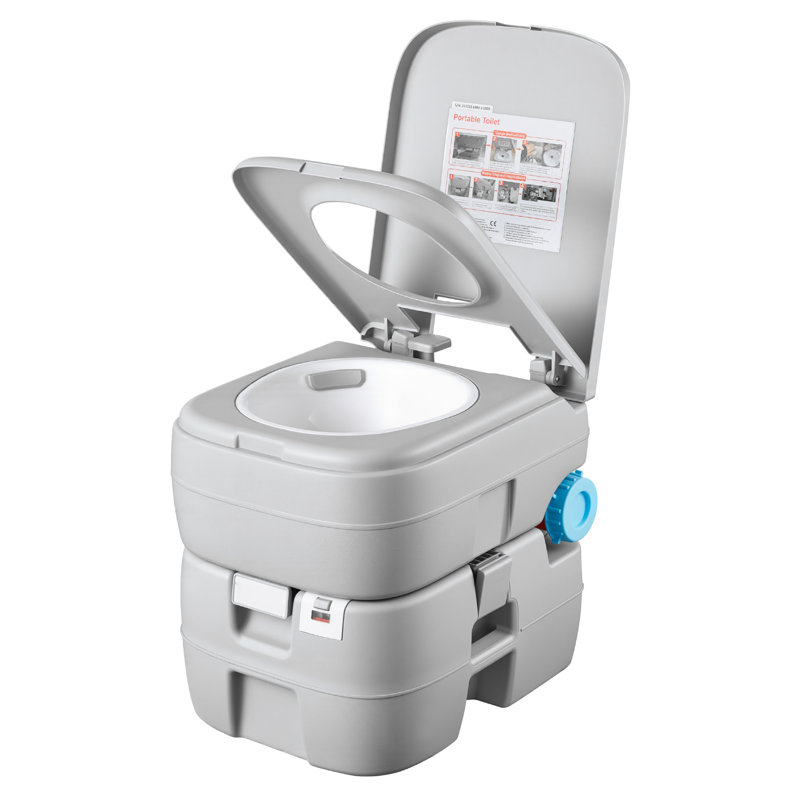 Portable Toilet, 7.9 Gallon Detachable Waste Tank, 200 Flushes, Camping Toilet for Adults, Outdoor Travel Potty with Level Indicator, Suitable for RV Travel, Camping, Hiking, Boating and Trips