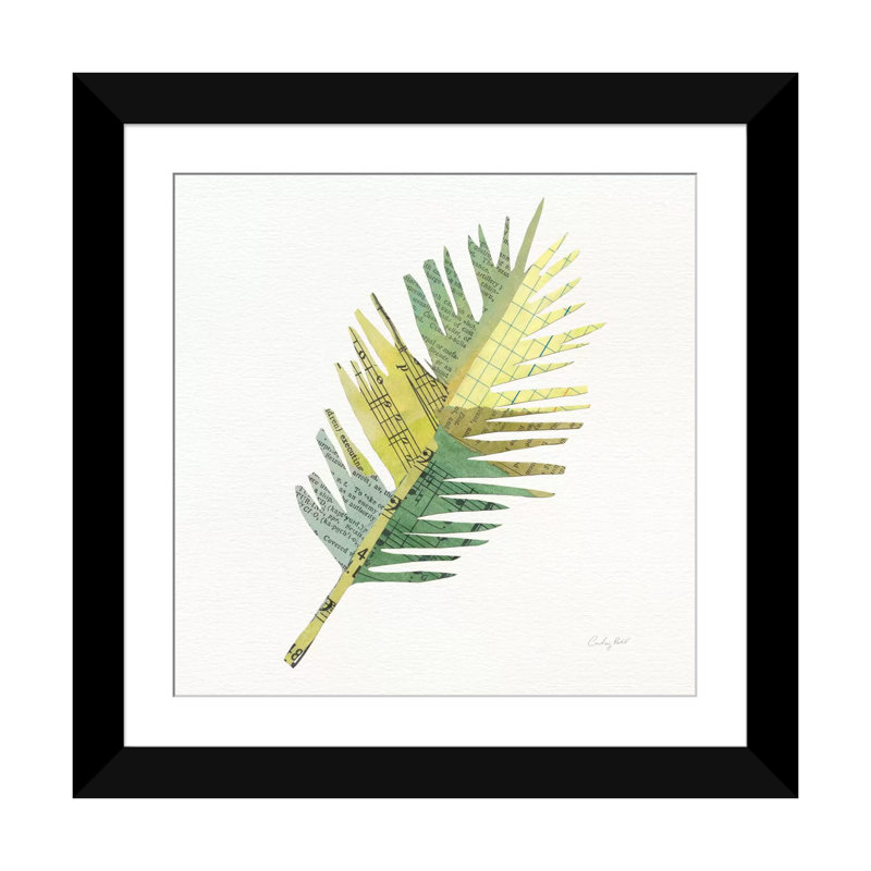 «Tropical Fun Palms I», impression sur toile, H 16 po x l 16 po x P 1 po, Papier d'art encadré noir, Blanc