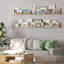 Tablette à photos, tablettes flottantes de 60 po de long, tablette de présentation pour objets de collection, tablettes murales, bibliothèque pour le salon, tablettes pour le bureau, tablettes de rangement pour le garage, naturel, 2 pièces