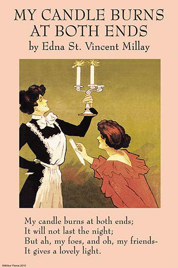 My Candle Burn At Both Ends by Edna St. Vincent Millay - Print