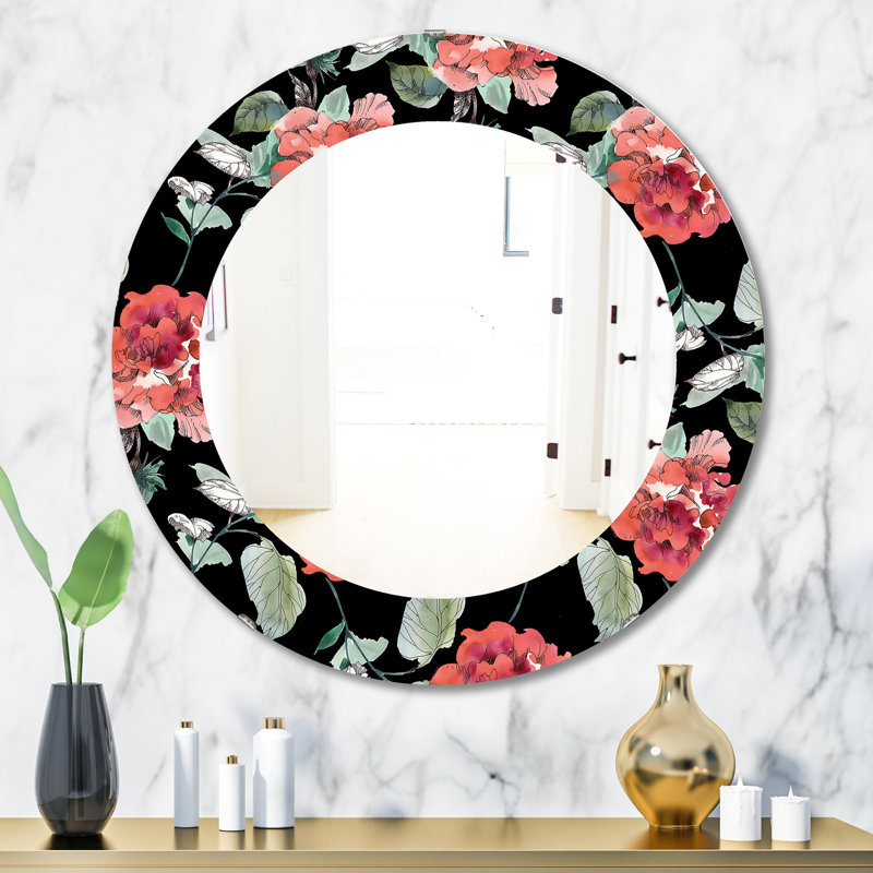 Miroir mural Obsidian Bloom 1, H 31,5 po x l po