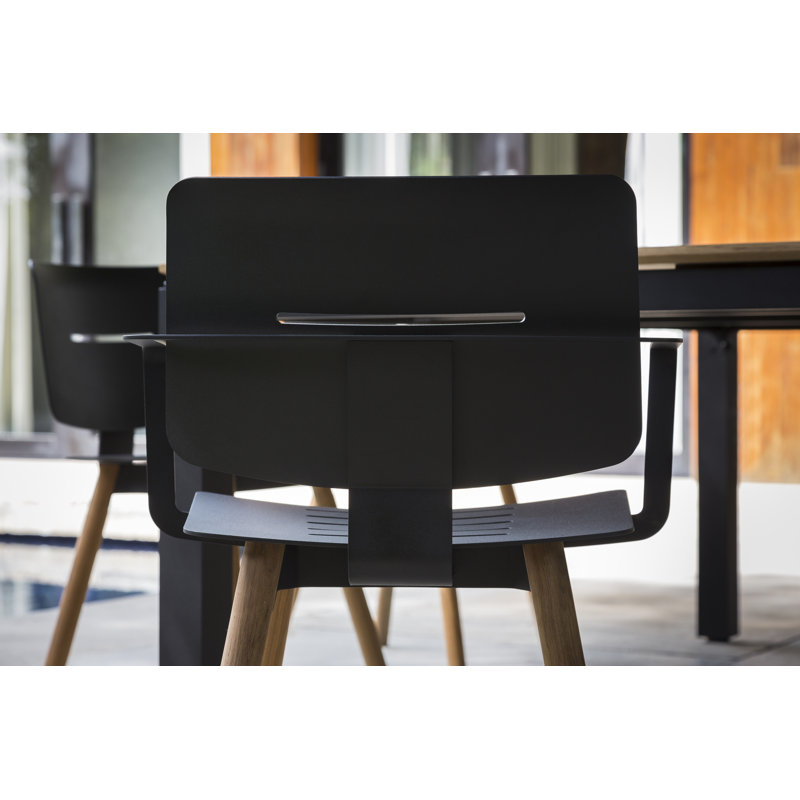 Chaise de patio Coco, Anthracite / faux teck