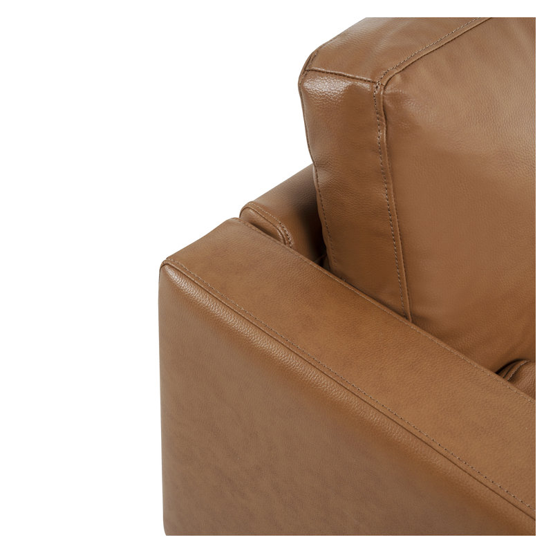 Esin 74.5" Faux Leather Sofa Couch – Modern 3-Seater Upholstered Sofa for Stylish Living Room, Tan Faux Leather