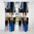Abstract Curtain Panel, Gold Blue Paint Collage Blackout Decor - Gold And Blue Paint Elegance III-881490768