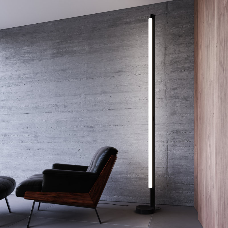 Keel 86.5'' Satin LED Floor Lamp, Satin Black