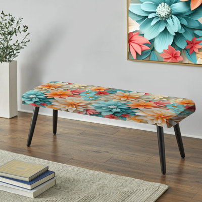 Boho pastel floral mandala harmonie - banc rembourré floral noir