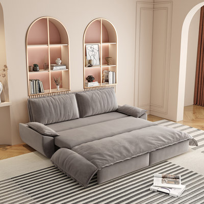 73.2" Queen Pull Out Sofa Bed,3-In-1 Convertible Sleeper Sofa,Multi-Functional Corduroy Loveseat Bed