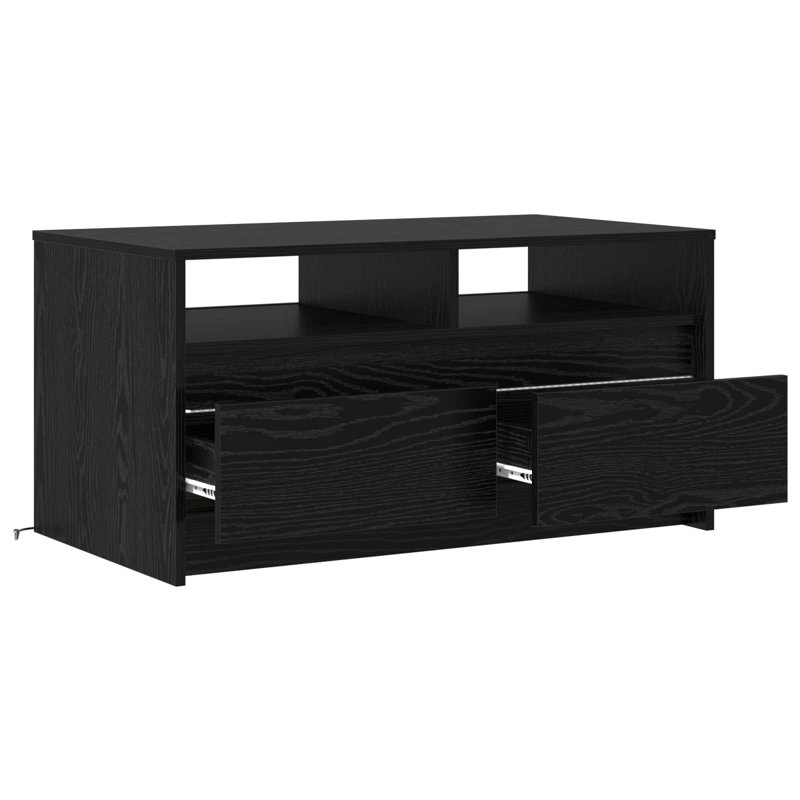 Coffee Table with Storage, Black Oak