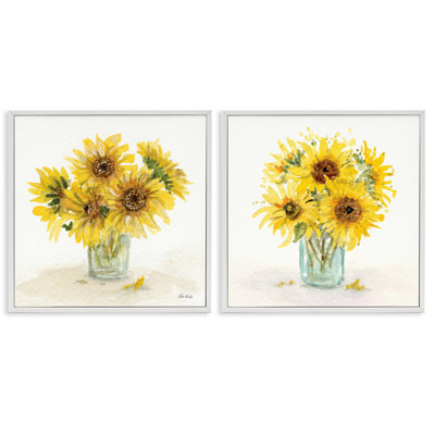 «Sunflower Bouquet Jar», ensemble de 2 giclées par Paul Brent