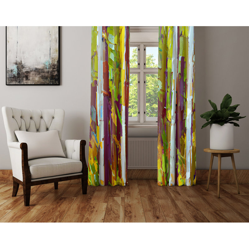 Paire de rideaux semi-transparents en polyester Lynnbrook, L 56 po x L 78 po