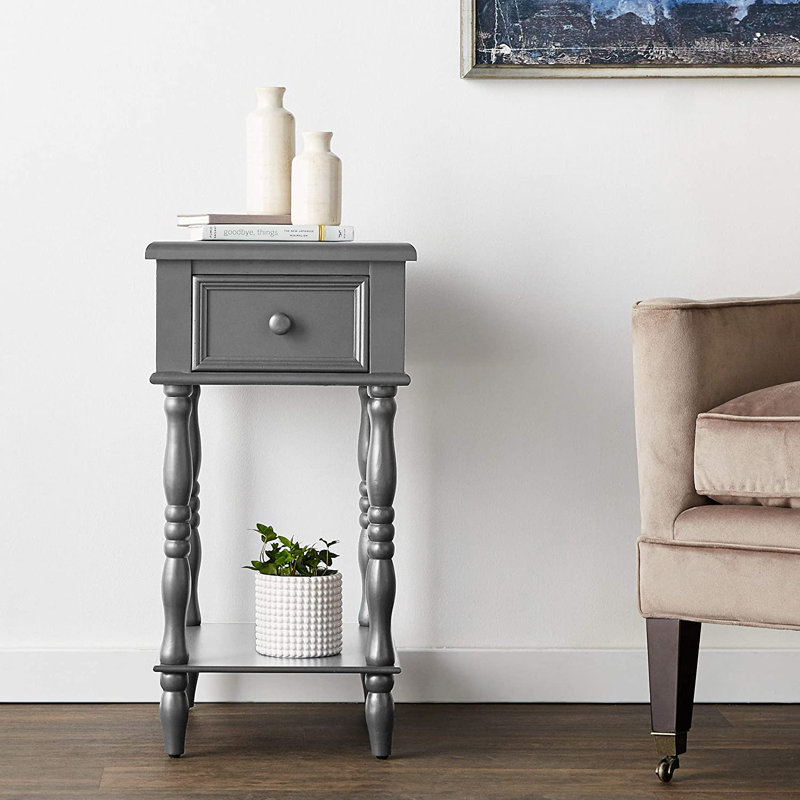 Table de bout avec rangement christopherso, Gris