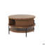 Table basse à plateau relevable de style campagnard avec rangement caché et tablette inférieure, pieds en acier robustes, assemblage facile pour le salon