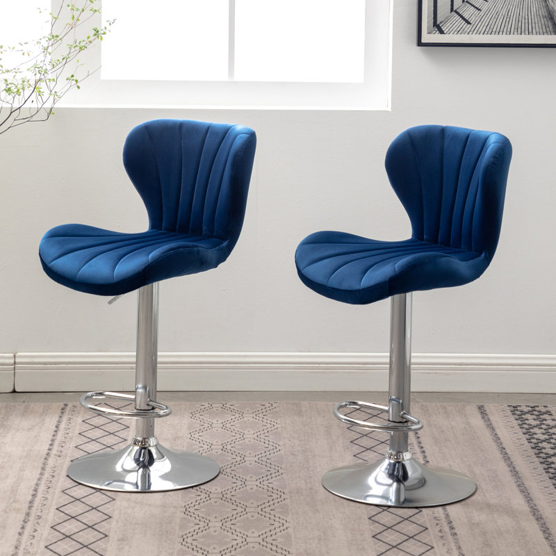 Chic pivotant rembourré bleu - rembourrage en mousse et base stable de 2 coussins réglables de style contemporain, Bleu