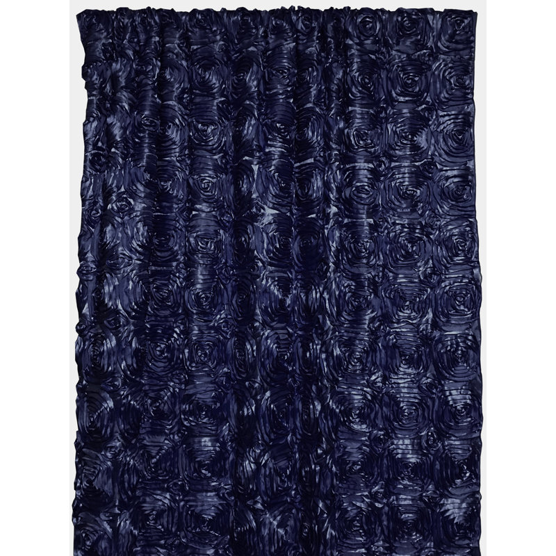 Rideau obscurcissant en polyester Pekanbaru, Bleu marine, L 54 po x L 72 po