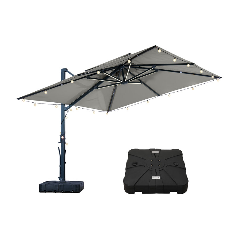 Parasol lumineux en porte-à-faux 10X10ft, Gris